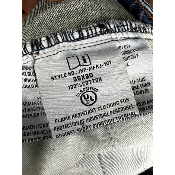 Forge FR Fire Resistant Work Denim Pants‎ Cross Hatch Bootcut Relaxed Fit 36x30 - Picture 9 of 10